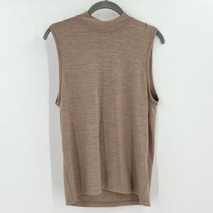 Abercrombie & Fitch Womens Tank Top Brown Heathered Sleeveless Mock Neck L New